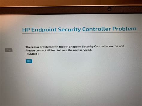 Personal Information Removed - 8731604. . Hp endpoint security controller problem